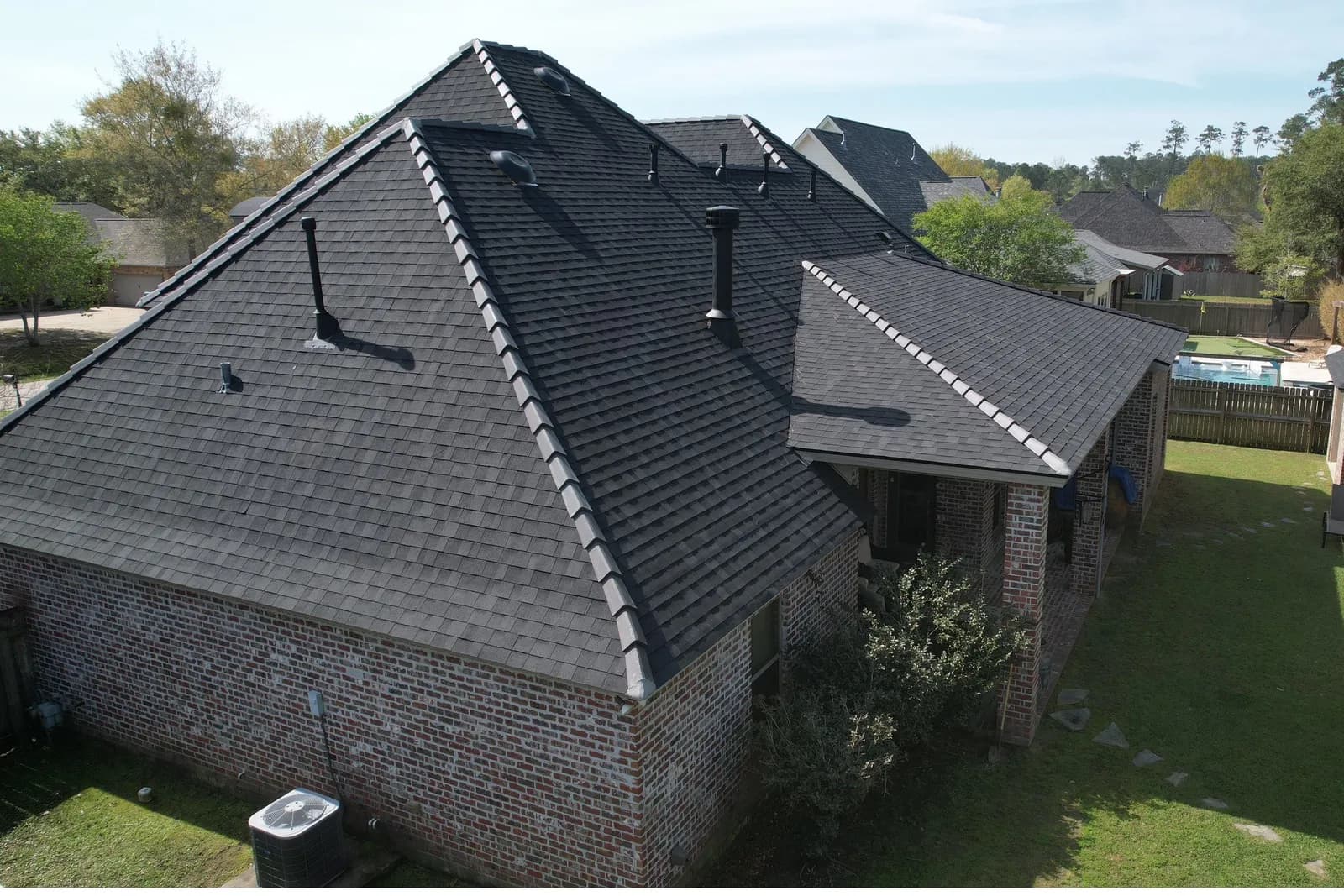 Finished FORTIFIED roof on a brick home on the Northshore