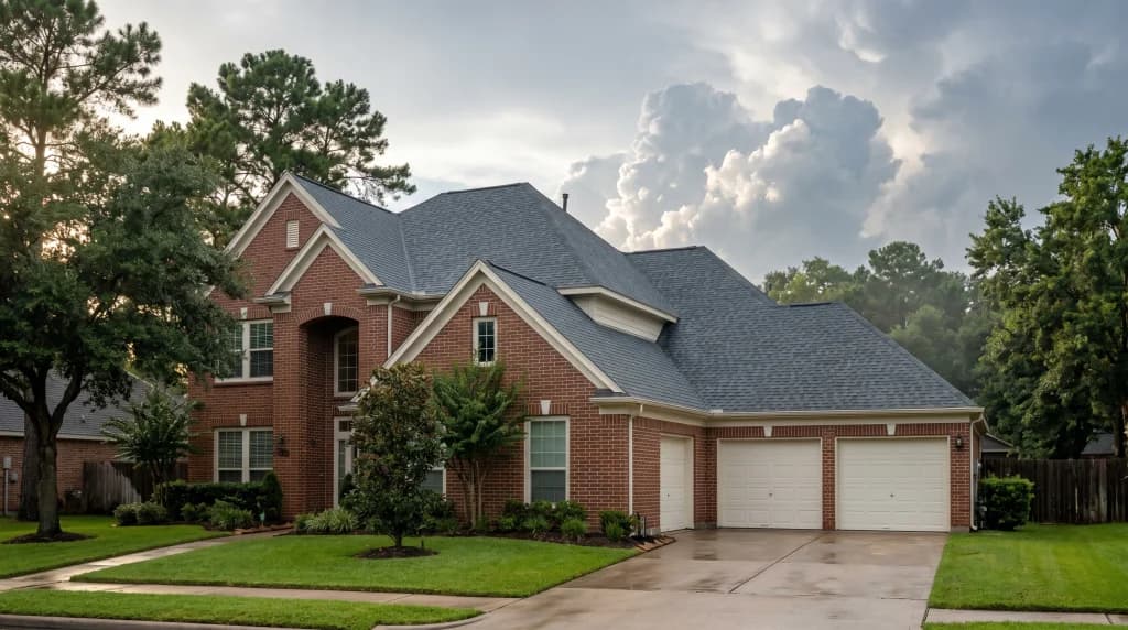 Houston area home with FORTIFIED designated roof showing hurricane-resistant sealed roof deck installation