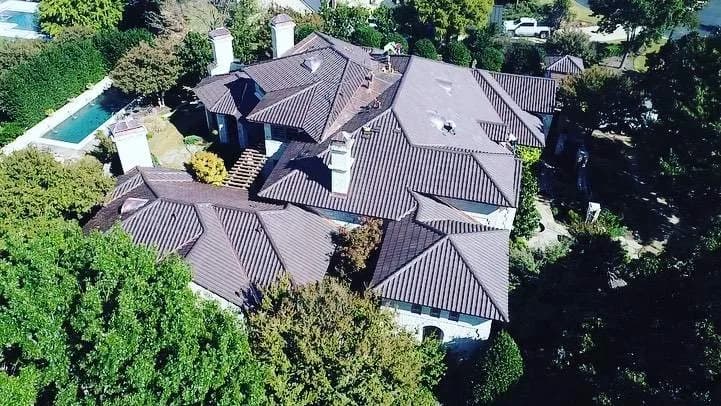 Completed residential roof on a Houston-area home