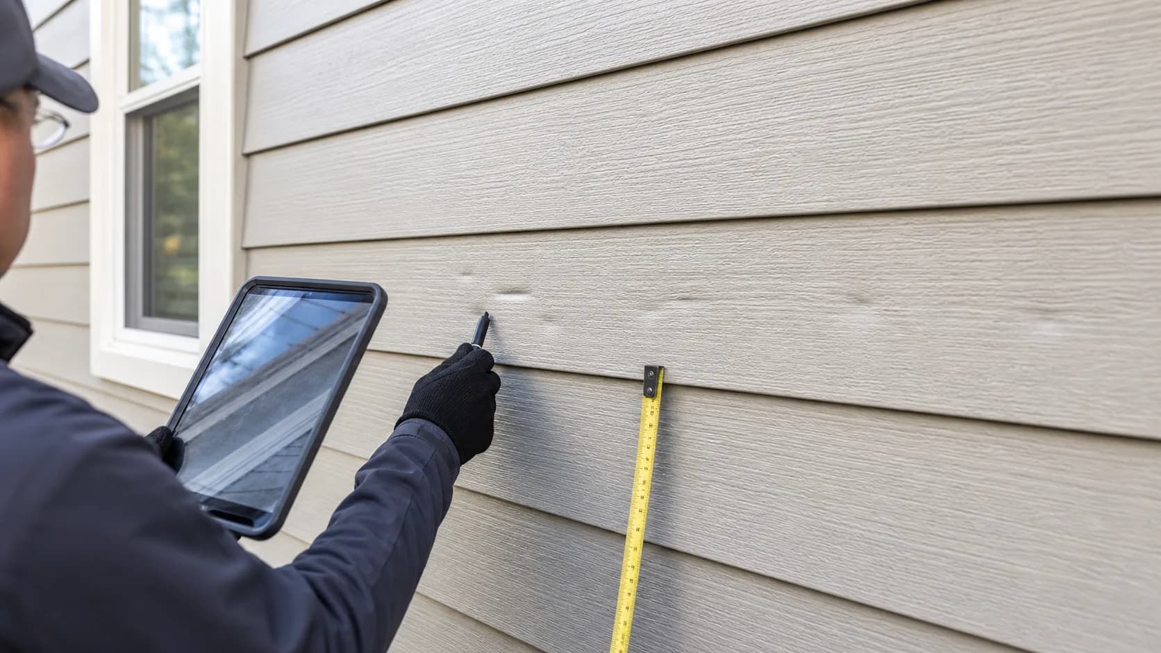 Documenting hail damage on fiber cement siding for insurance claim